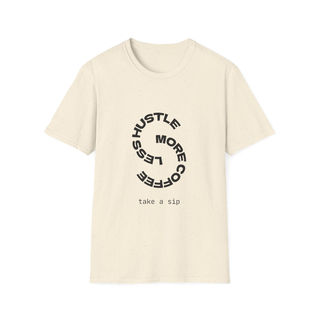 Hustle More, Stress Less Graphic T-Shirt — Motivational Circle Design
