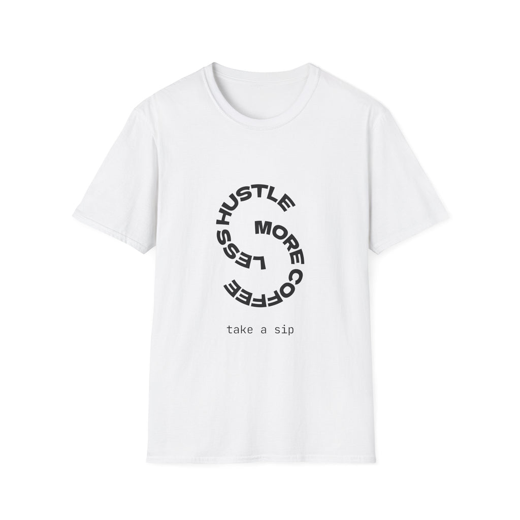 Hustle More, Stress Less Graphic T-Shirt — Motivational Circle Design