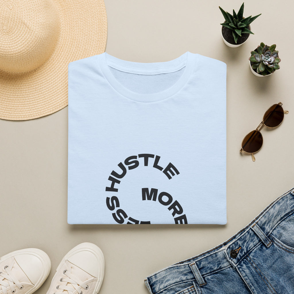 Hustle More, Stress Less Graphic T-Shirt — Motivational Circle Design