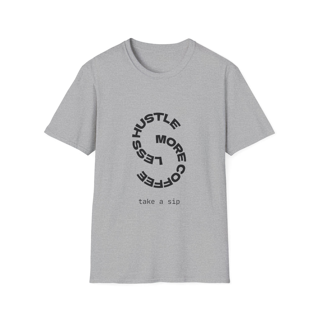 Hustle More, Stress Less Graphic T-Shirt — Motivational Circle Design