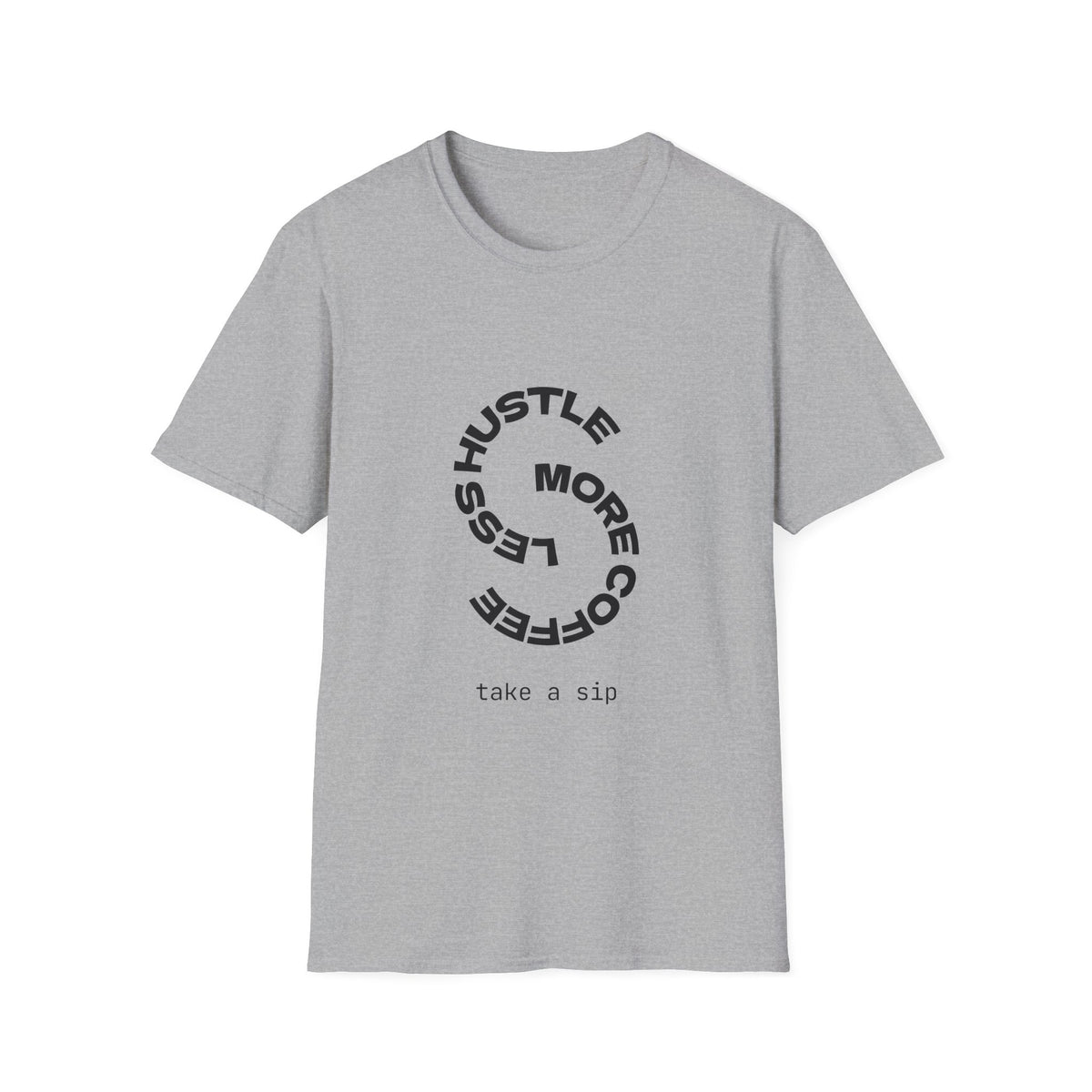 Hustle More, Stress Less Graphic T-Shirt — Motivational Circle Design