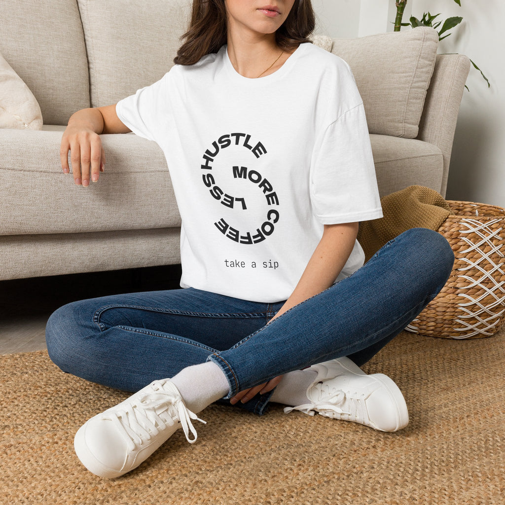 Hustle More, Stress Less Graphic T-Shirt — Motivational Circle Design